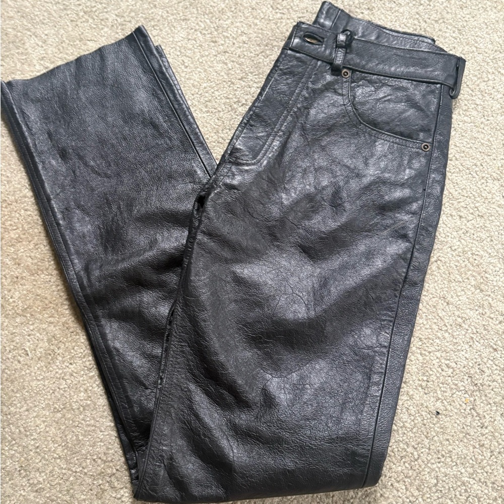 Women's Black Leather Ducati Pants
